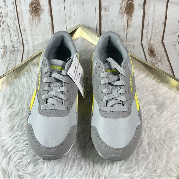 New, Reebok Royal Ultra Gray Yellow Running Jogger Shoes Sneakers - Picture 3 of 9